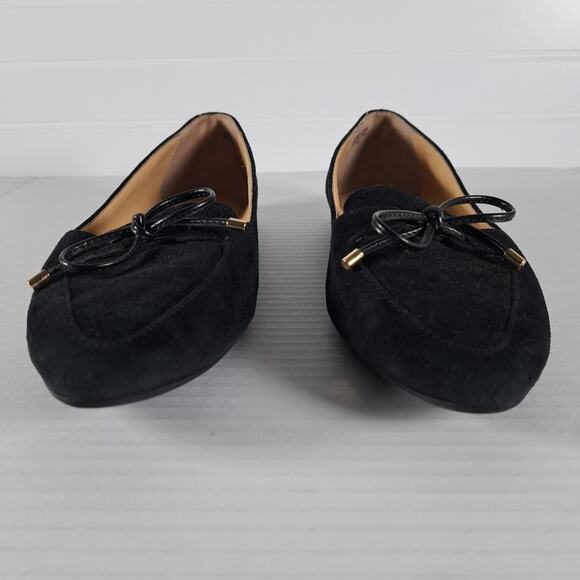 Talbots Francesca Driving Flats Womens 7.5 Black Suede Leather Pointed Toe Shoes - Picture 5 of 14